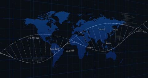 Global Genetic Research with DNA Helix and World Map Illustration - Download Free Stock Images Pikwizard.com