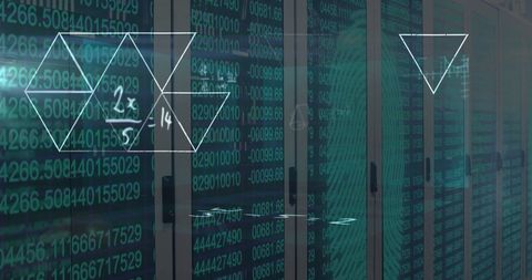 Digital Mathematical Data Visualization over Computer Servers - Download Free Stock Images Pikwizard.com