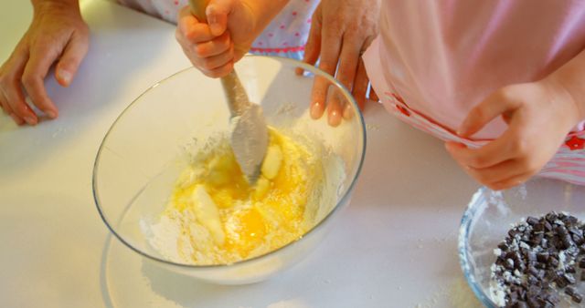 Children Mixing Batter in Kitchen - Download Free Stock Images Pikwizard.com