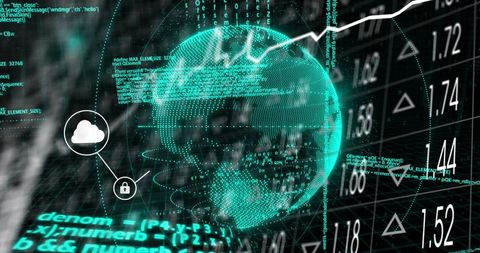 Digital Data Processing with Global Interface Analytics Visualization - Download Free Stock Images Pikwizard.com