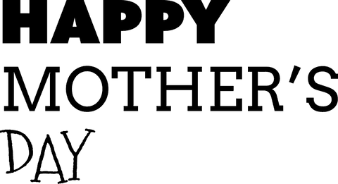 Happy mother's day text design with transparent background