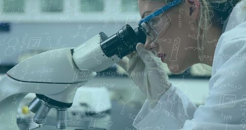 Female Scientist Analyzing Samples Using Microscope in Laboratory - Download Free Stock Images Pikwizard.com