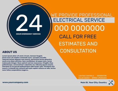 Professional Electrical Service Advertisement Flyer - Download Free Stock Templates Pikwizard.com