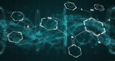Futuristic molecular structures in scientific digital concept