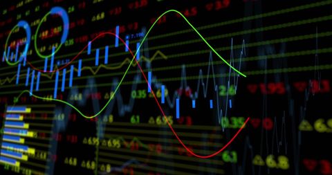 Dynamic financial data processing with graphical indicators