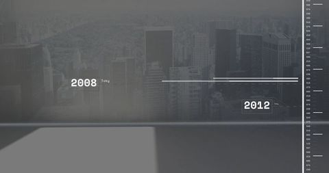Urban Skyline Timeline on City Building Ledge