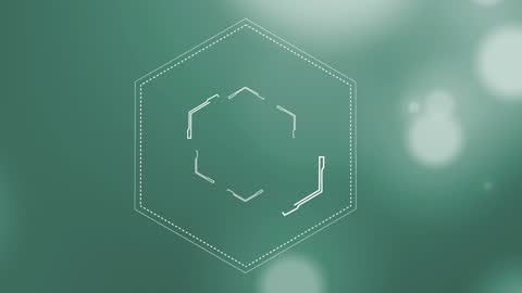 Abstract Geometric Hexagon Animation on Green Background