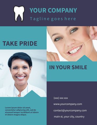 Smiling Woman in Dental Services Promotion - Download Free Stock Templates Pikwizard.com