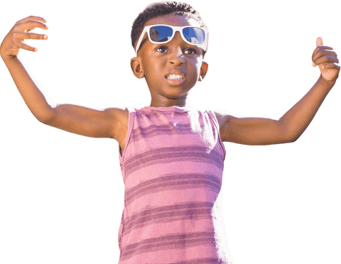 transparent boy challenging muscle flex expression with sunglasses - Download Free Stock Videos Pikwizard.com