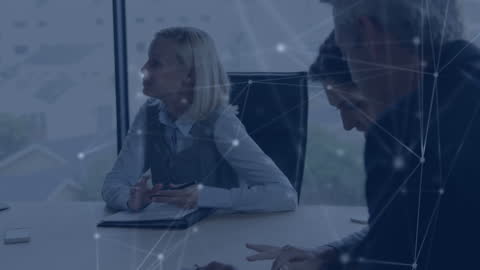 Business Team Communicating with Digital Interface Networking Concept