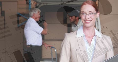 Confident business manager overseeing warehouse operations