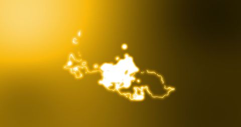 Dynamic Yellow Electrical Current on Orange Background