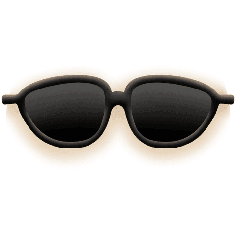 Matte Black Modern Sunglasses on Transparent Background