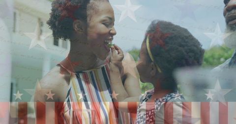 Patriotic African American Family Celebrating Together Outdoors - Download Free Stock Images Pikwizard.com