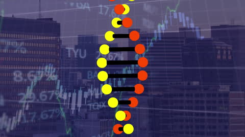 Digital DNA and Economic Data Visualization Graphic