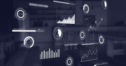 digitized business analytics interface in modern office cafe - Download Free Stock Images Pikwizard.com