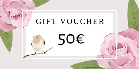 Elegant Gift Voucher Design with Roses and Bird Motif - Download Free Stock Templates Pikwizard.com