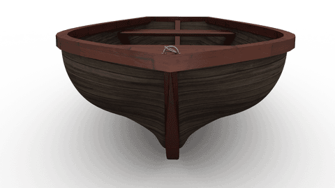 transparent front view of classic wooden rowing boat - Download Free Stock Videos Pikwizard.com