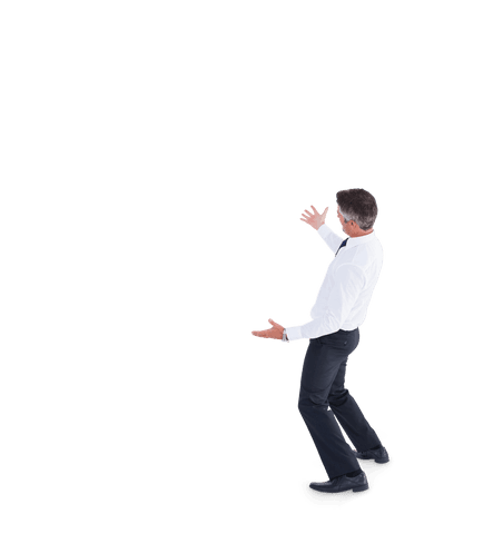 Businessman gesture transparent background isolated