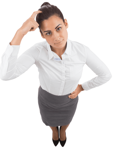 transparent thoughtful businesswoman scratching head isolated - Download Free Stock Videos Pikwizard.com