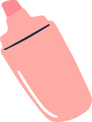 Stylized pink cocktail shaker illustration on transparent background