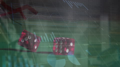 Gambling Concepts with Finance and Data Charts Digital Overlay