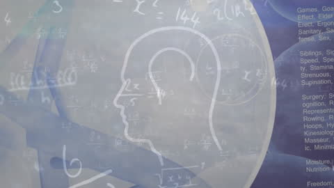 Digital Connection Abstract Background with Human Head Silhouette