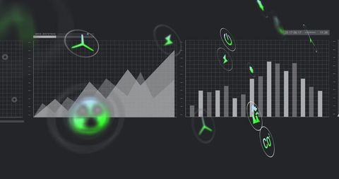 Digital Environmental Dashboard Interface with Energy Data Visualization
