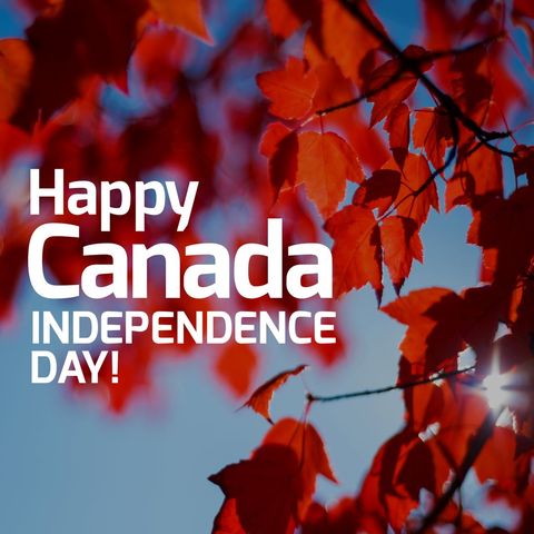Happy Canada Day Text with Vibrant Maple Leaves in Autumn - Download Free Stock Templates Pikwizard.com