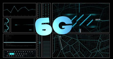 Futuristic 6G Network Interface with Digital Data Overlay - Download Free Stock Images Pikwizard.com