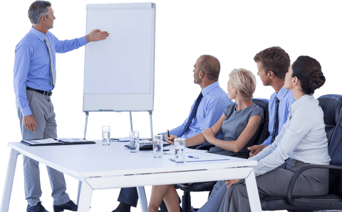 transparent presentation in office with attentive business team - Download Free Stock Videos Pikwizard.com