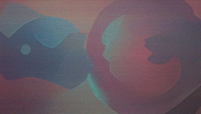 Abstract fluid shape with gradient texture on digital screen