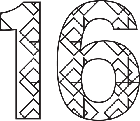 stylized number 16 with decorative patterns on transparent background - Download Free Stock Videos Pikwizard.com