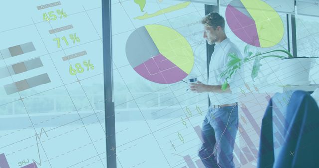 Businessman Analyzing Charts and Graphs on Digital Interface in Office - Download Free Stock Images Pikwizard.com