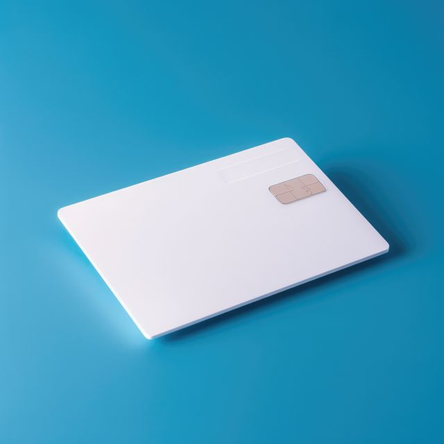 White Smart Card on Blue Background - Download Free Stock Photos Pikwizard.com