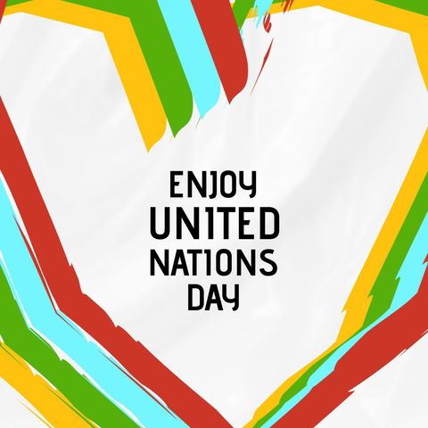 united nations day celebration with colorful heart design - Download Free Stock Templates Pikwizard.com