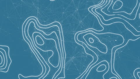 Abstract Contour Lines Over Celestial Landscape