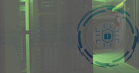 Data Security in Modern Server Room with Digital Interface - Download Free Stock Images Pikwizard.com