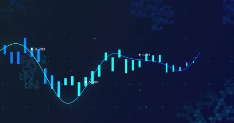 Dynamic Financial Data Visualization with Blue Trends - Download Free Stock Images Pikwizard.com