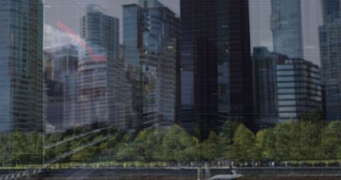 Digital Interface With Abstract Cityscape Overlay