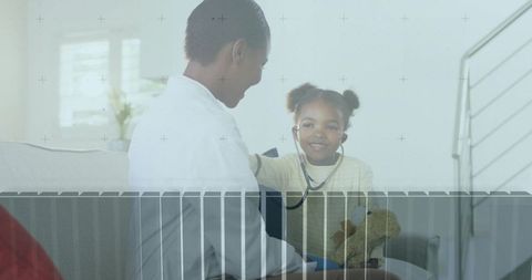 Daughter Using Stethoscope on Mother for Heartwarming Role Play