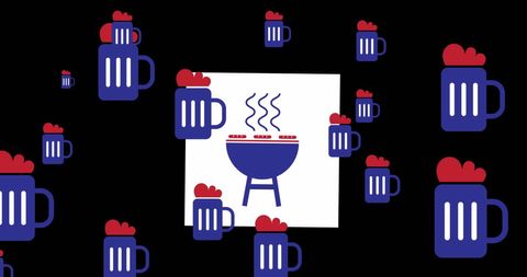 American celebration beer and barbecue festive design