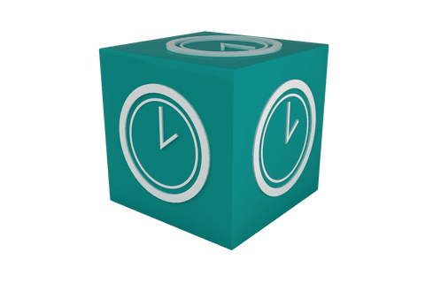 transparent 3d turquoise cube with white clock icon design - Download Free Stock Videos Pikwizard.com