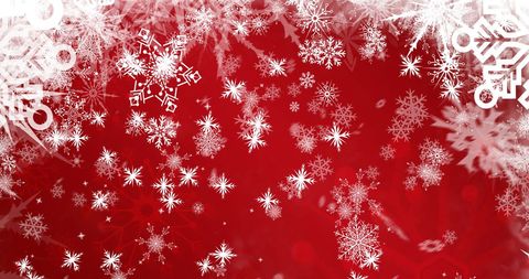 Festive Snowflakes on Red Background for Christmas Design