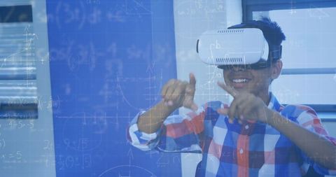 Schoolboy Immersed in Virtual Reality Mathematics Learning