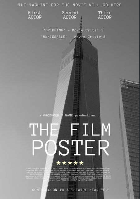 Modern Skyscraper Movie Poster Template with Elegant Design - Download Free Stock Templates Pikwizard.com