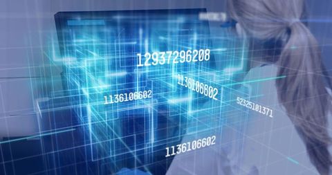 Woman Engaged in Digital Interface with Data Overlay - Download Free Stock Images Pikwizard.com