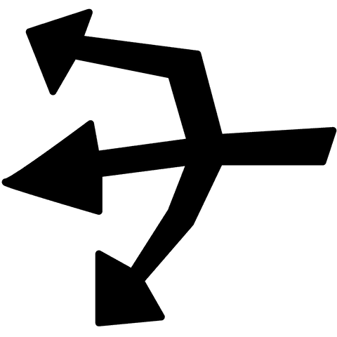 Digital Illustration of Black Arrows on Transparent Background