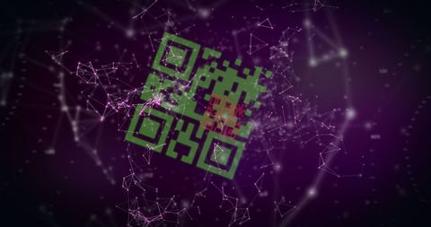 Digital QR Code with Glowing Network Connections - Download Free Stock Images Pikwizard.com
