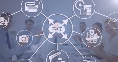 Digital Connections in Business Team Collaboration Concept